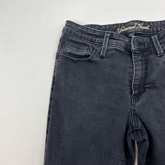 Universal Thread Distressed Skinny Jeans Womens Size 8/29 Faded Black Raw Hem - Picture 4 of 9